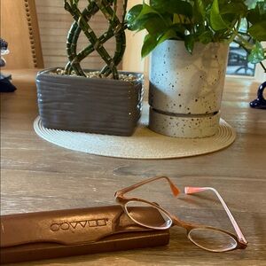 Oliver Peoples Designer frames. Tannish/Blonde, Pale Pink inside frames